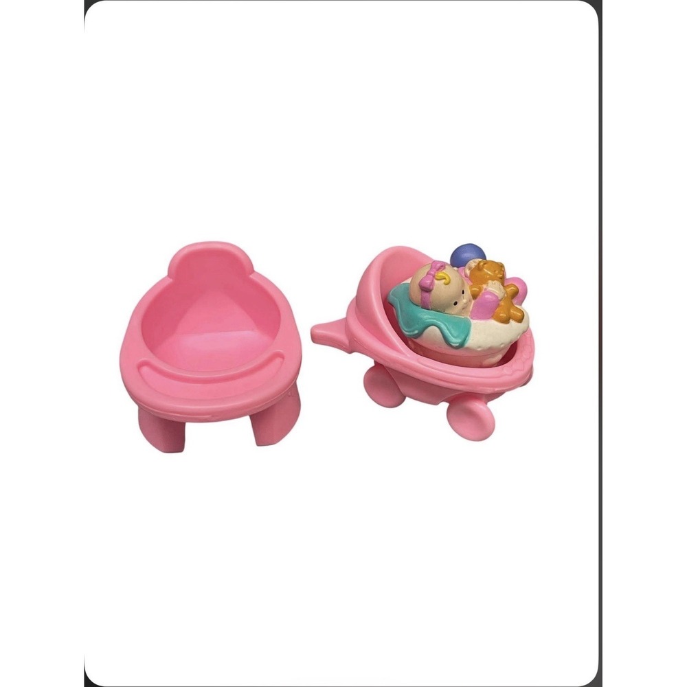 Fisher Price Little People Baby Figure & Pink Nursery Accessories